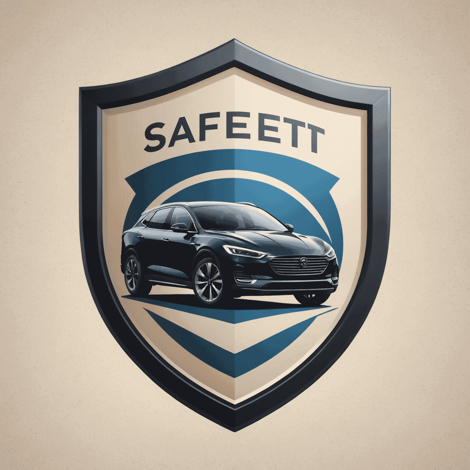 Saferoute logo: A stylized shield with a car silhouette inside, representing protection and automotive insurance