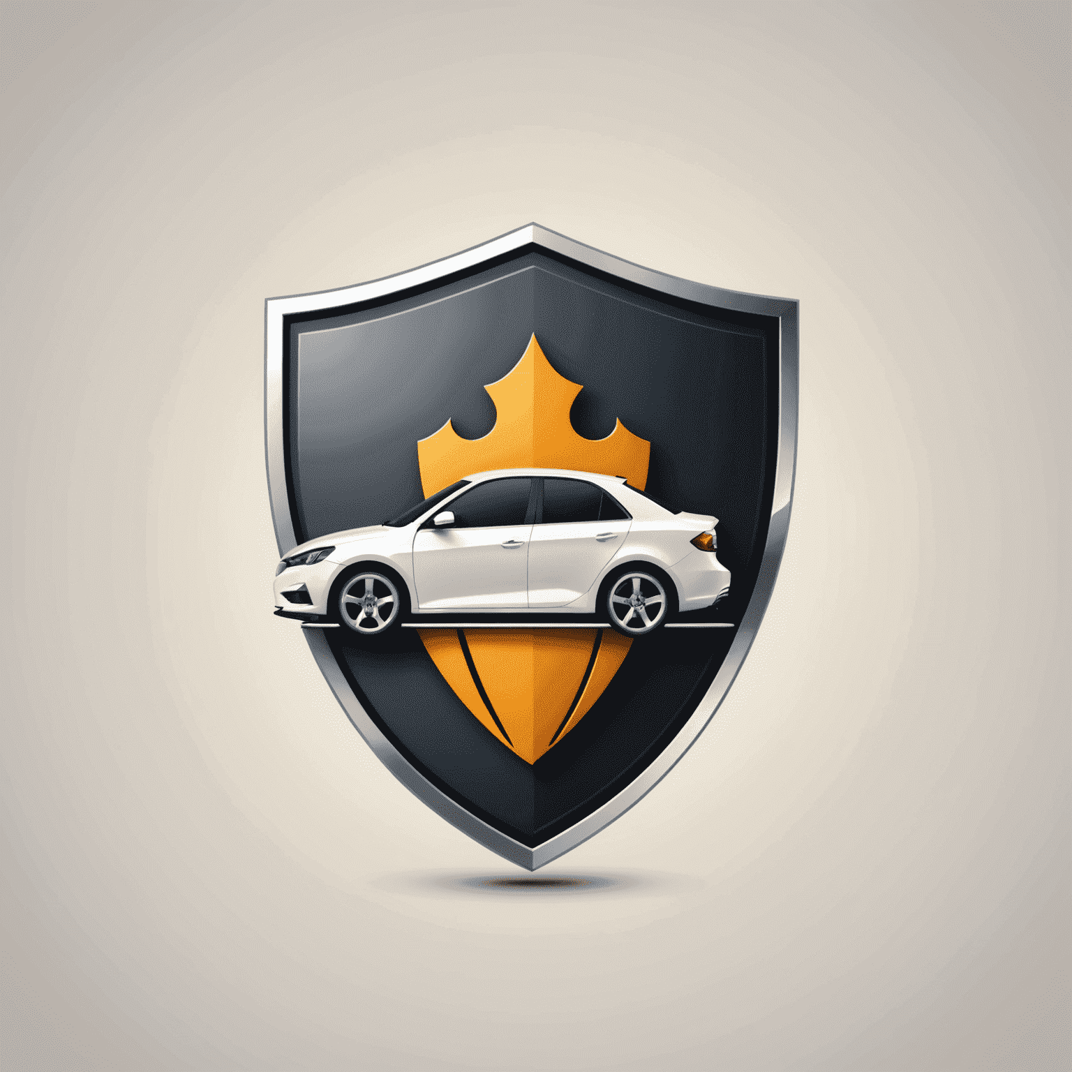 Saferoute logo: A stylized shield with a car silhouette inside, representing protection and automotive insurance