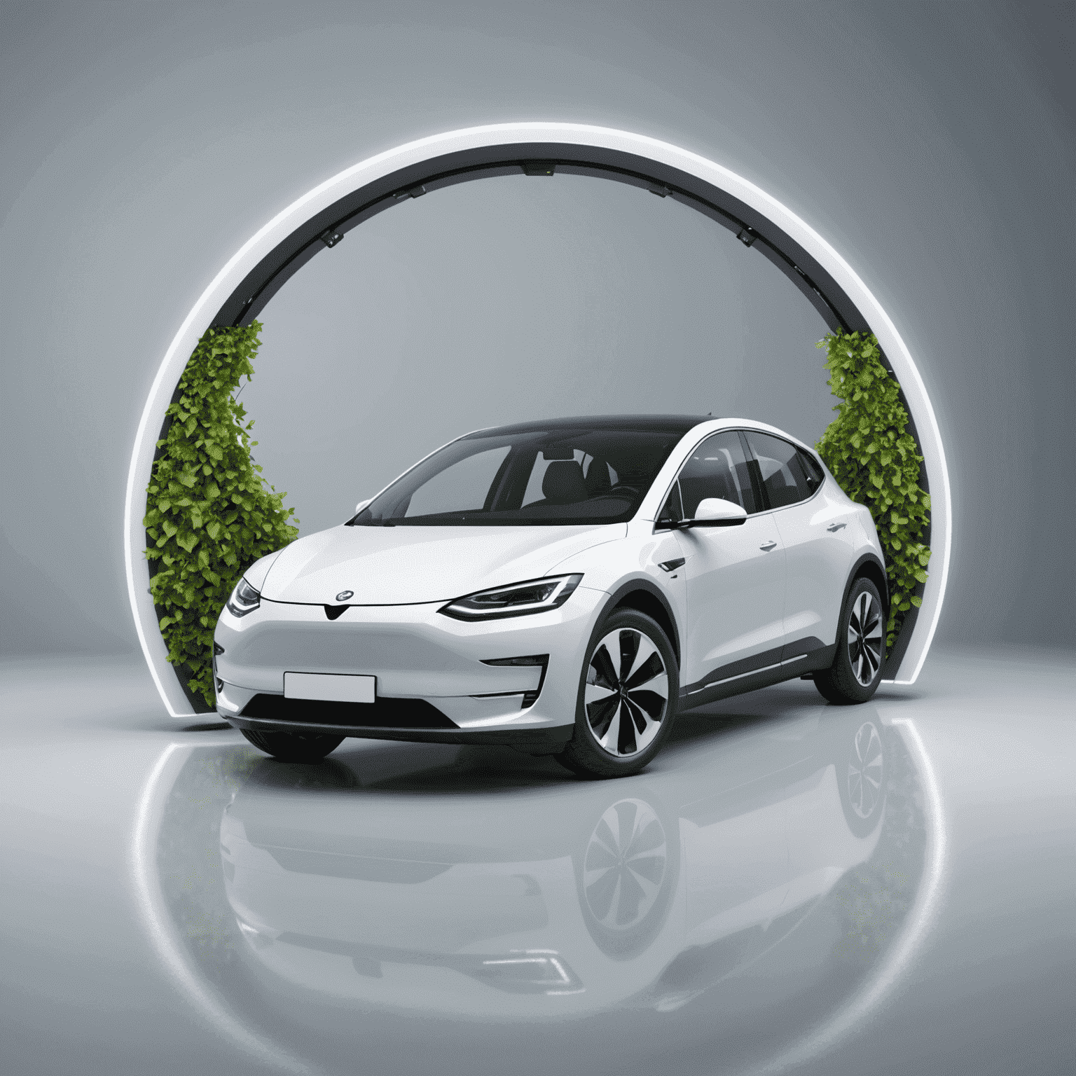 A digital representation of an electric car surrounded by a protective shield, symbolizing comprehensive insurance coverage for electronic vehicles
