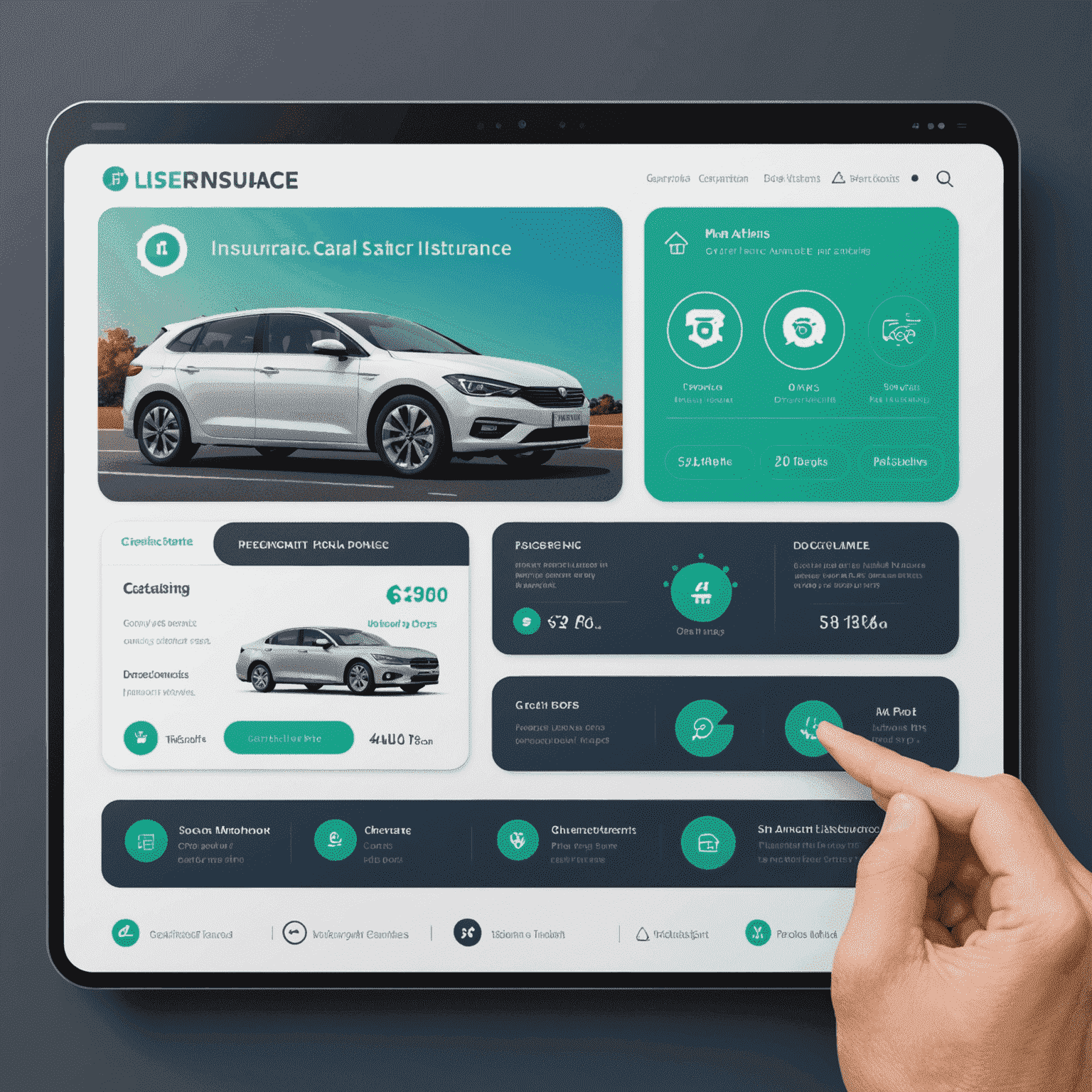 A digital interface showing various policy options and sliders, illustrating the ability to customize electronic car insurance policies